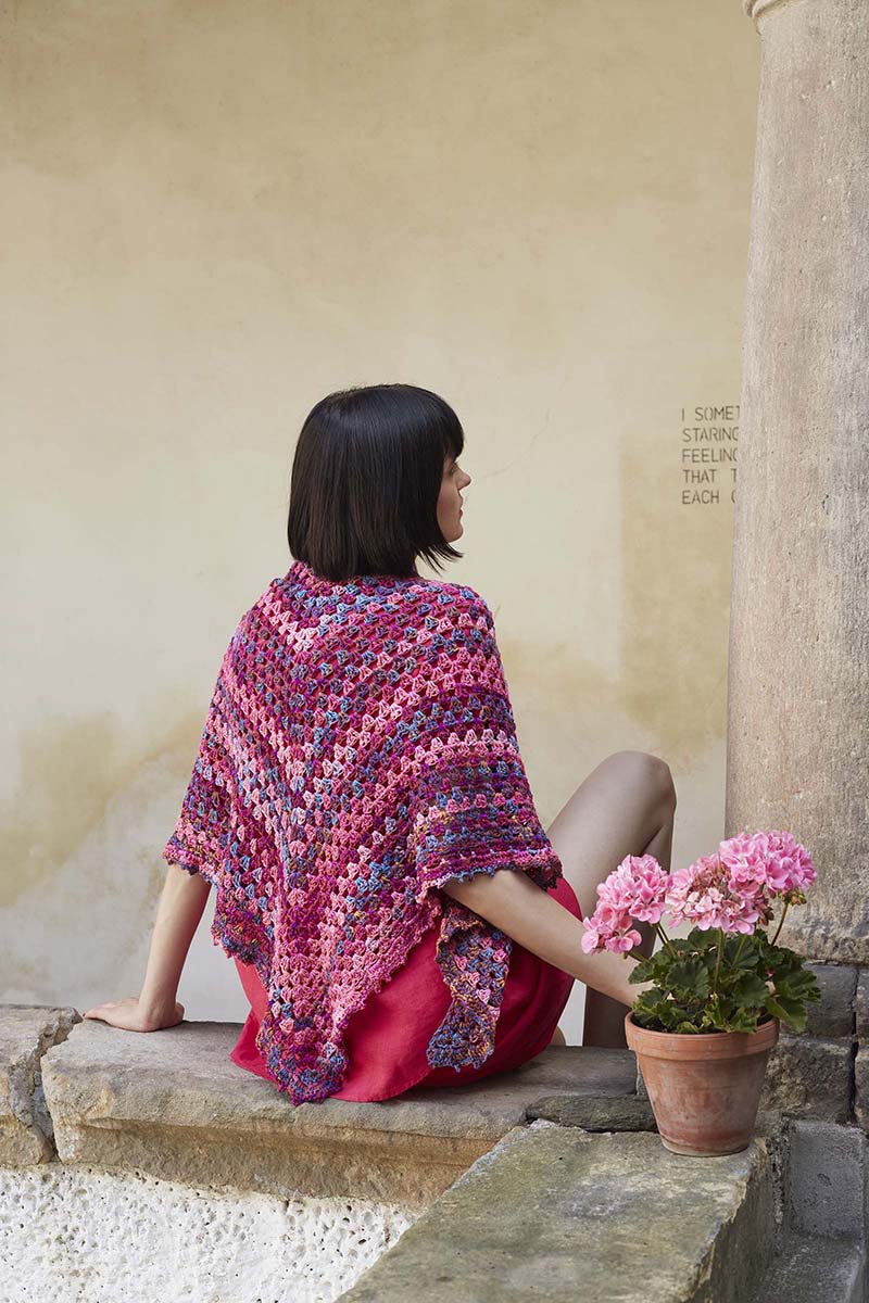 FIND YOUR RAINBOW Crocheted triangular shawl