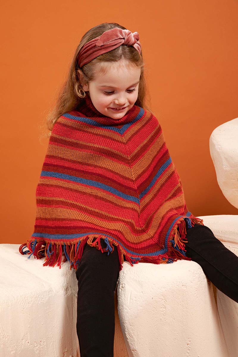 UNA Poncho mit Fransen