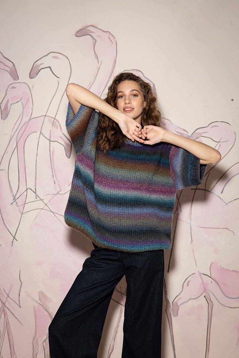 DELIAH Kurzarmpullover